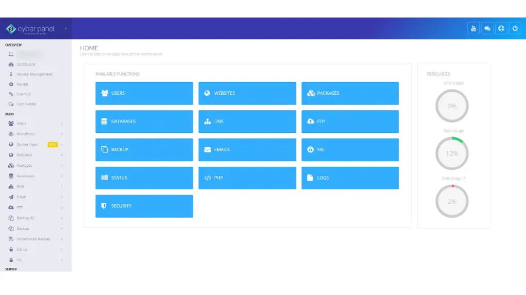 CyberPanel Dashboard.webp