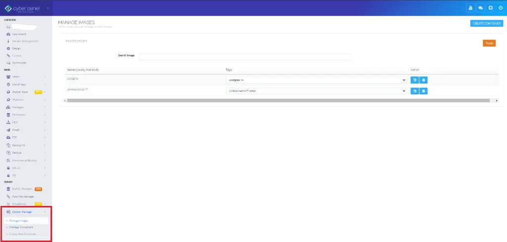 Cyberpanel Docker Manager.webp